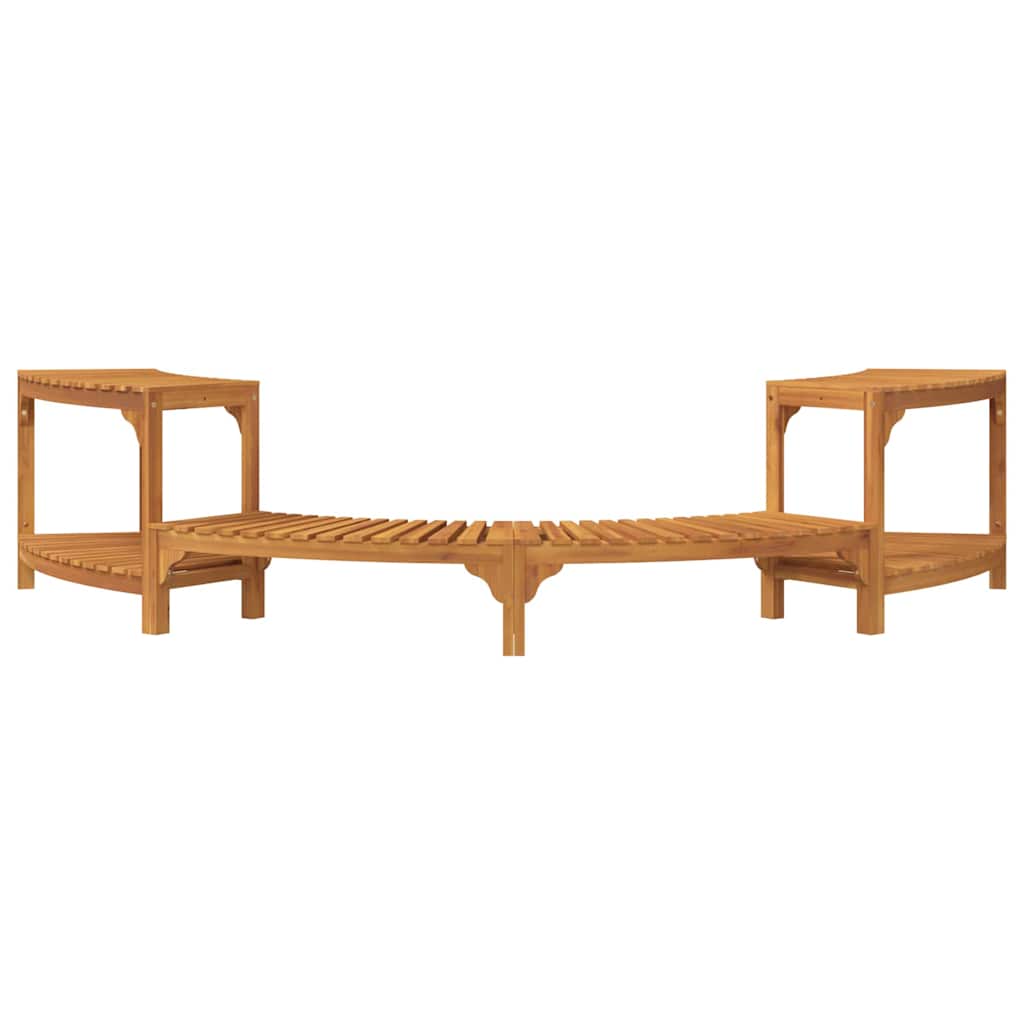 Hot Tub Surround Half-Round Brown 272 x 120 x 55.5 cm