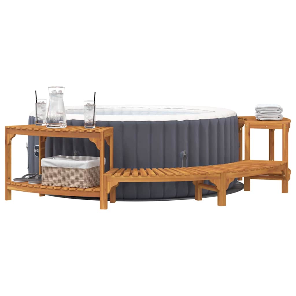 Hot Tub Surround Half-Round Brown 272 x 120 x 55.5 cm