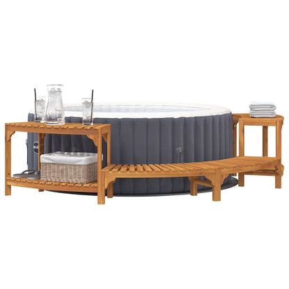 Hot Tub Surround Half-Round Brown 272 x 120 x 55.5 cm
