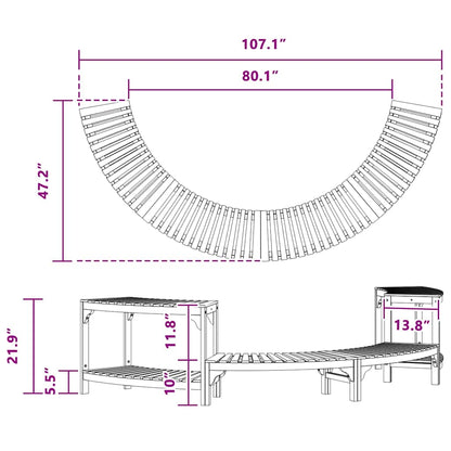 Hot Tub Surround Half-Round Brown 272 x 120 x 55.5 cm