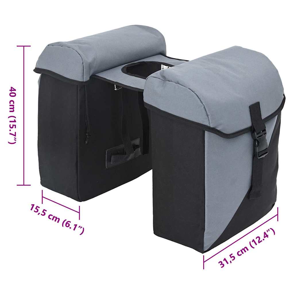 Bicycle Bag Grey and Black 31.5 x 15.5 x 40 cm Polyester