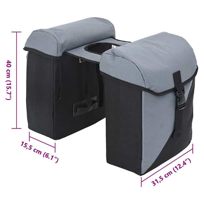 Bicycle Bag Grey and Black 31.5 x 15.5 x 40 cm Polyester