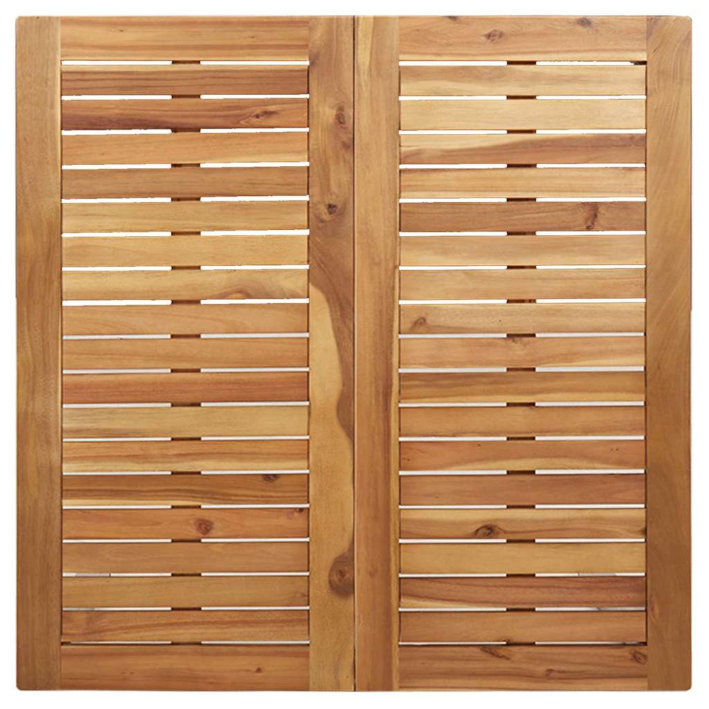 Dining Table 90x90x75 cm Solid Acacia Wood and Stainless Steel