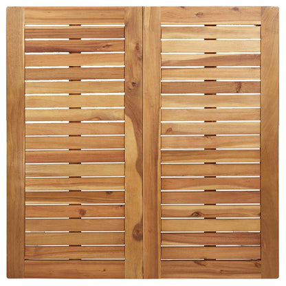 Dining Table 90x90x75 cm Solid Acacia Wood and Stainless Steel