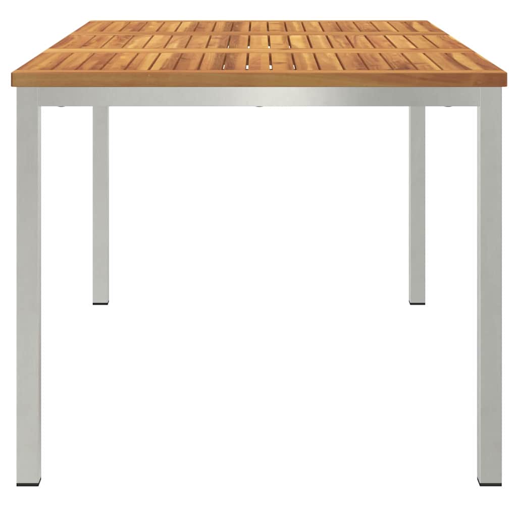 Dining Table 150x90x75 cm Solid Acacia Wood and Stainless Steel