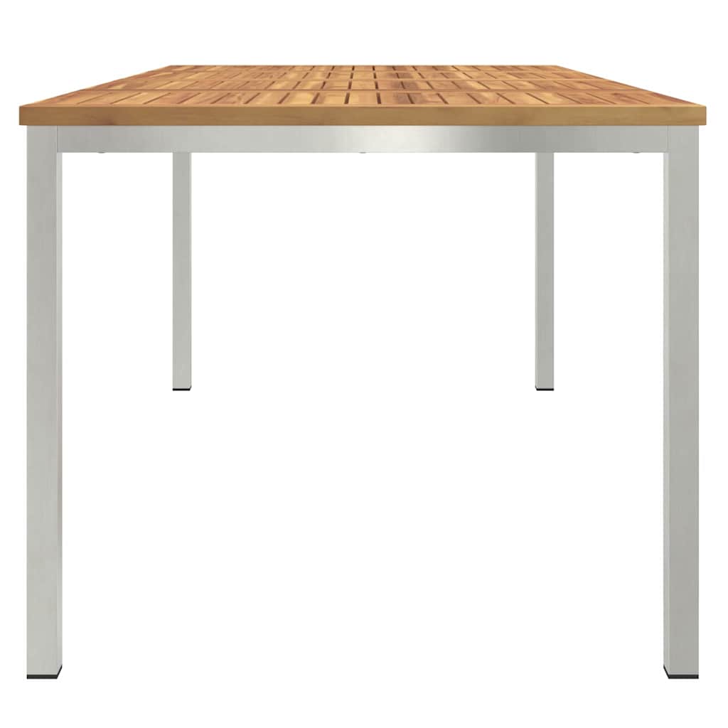Dining Table 180x90x75 cm Solid Acacia Wood and Stainless Steel