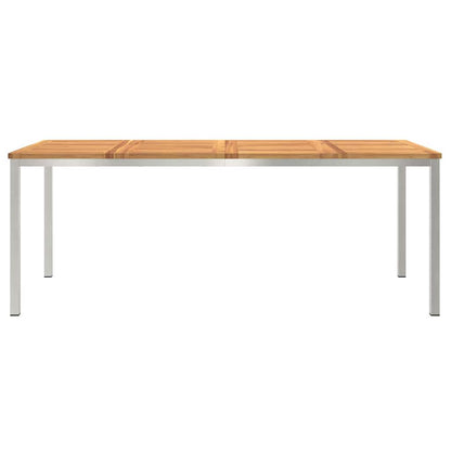 Dining Table 200x90x75 cm Solid Acacia Wood and Stainless Steel