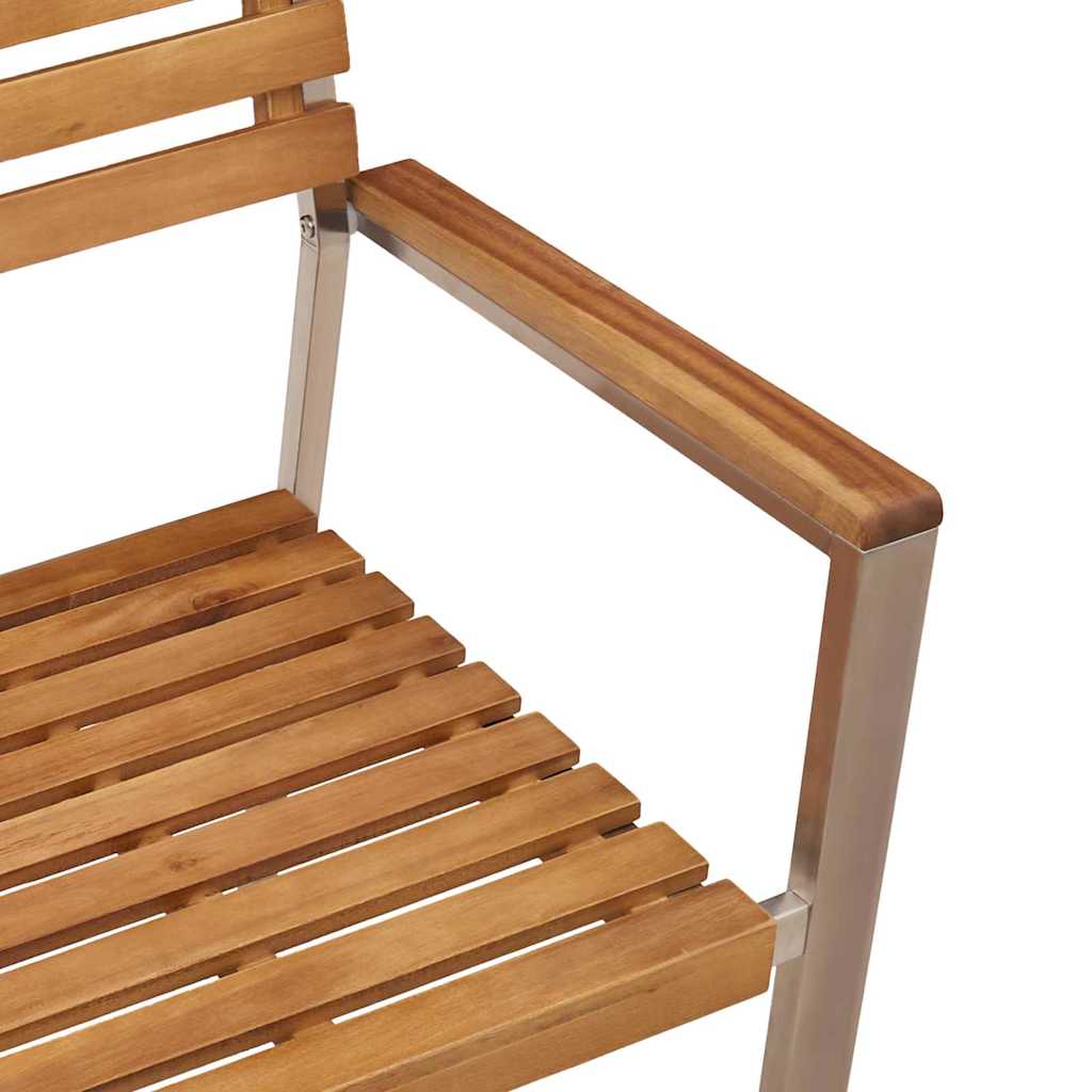 Garden Chair 2 pcs Oil Natural Solid Acacia Wood
