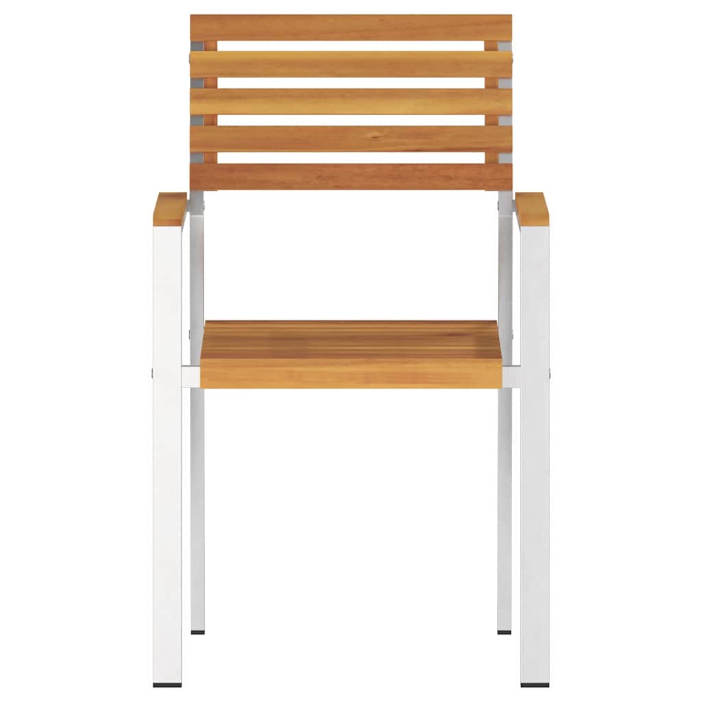 Garden Chair 2 pcs Oil Natural Solid Acacia Wood