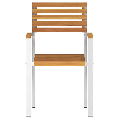 Garden Chair 2 pcs Oil Natural Solid Acacia Wood