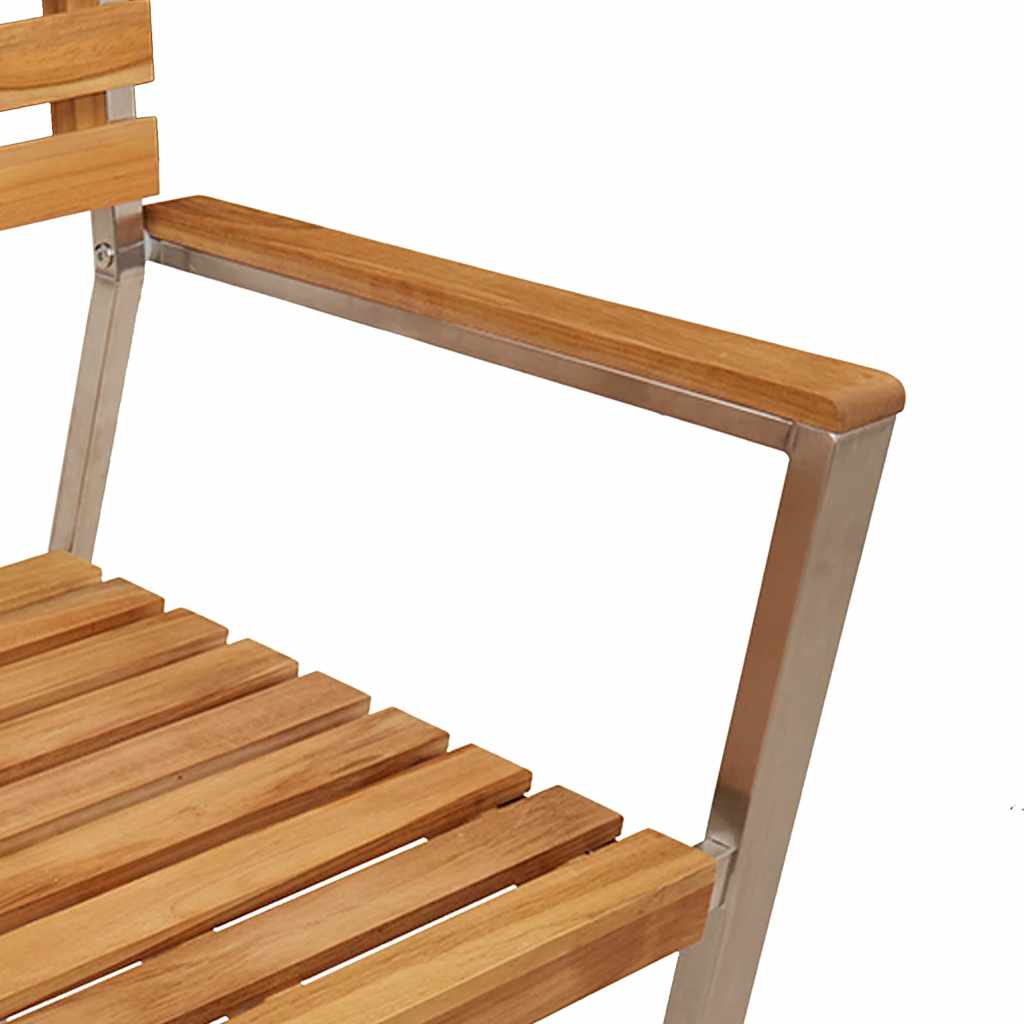 Garden Chair 4 pcs Oil Natural Solid Teak Wood