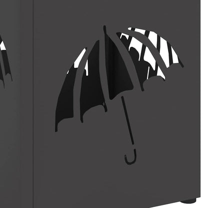 Umbrella Stand with Storage Black 15.5 x 15.5 x 49 cm Metal