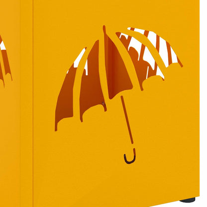 Umbrella Stand with Storage Mustard 15.5 x 15.5 x 49 cm Metal