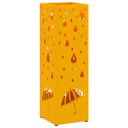 Umbrella Stand with Storage Mustard 15.5 x 15.5 x 49 cm Metal