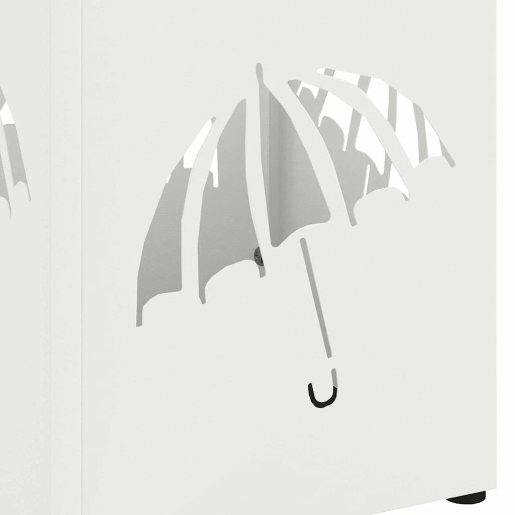 Umbrella Stand with Storage White 15.5 x 15.5 x 49 cm Metal