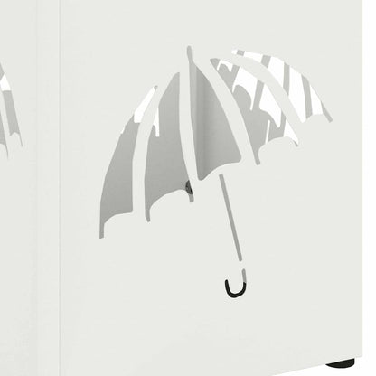 Umbrella Stand with Storage White 15.5 x 15.5 x 49 cm Metal