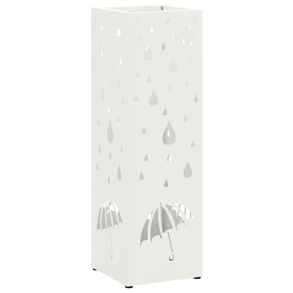 Umbrella Stand with Storage White 15.5 x 15.5 x 49 cm Metal