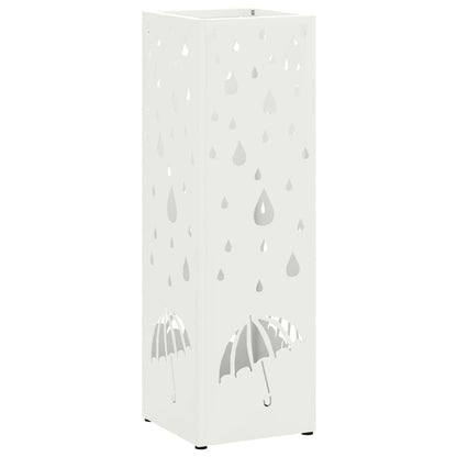 Umbrella Stand with Storage White 15.5 x 15.5 x 49 cm Metal