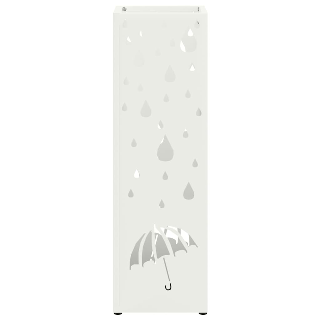 Umbrella Stand with Storage White 15.5 x 15.5 x 49 cm Metal