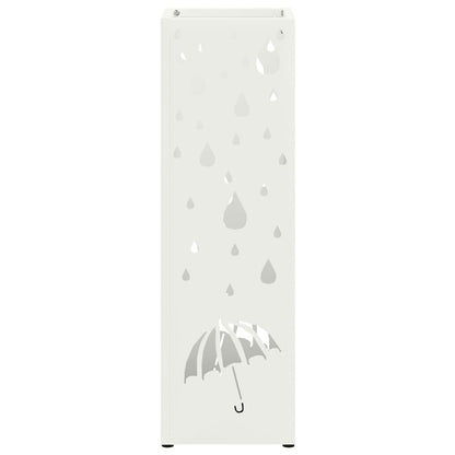 Umbrella Stand with Storage White 15.5 x 15.5 x 49 cm Metal