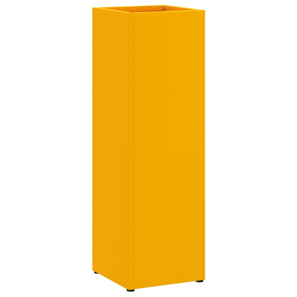 Umbrella Stand with Storage Mustard 15.5 x 15.5 x 49 cm Metal