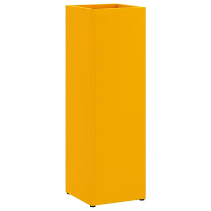 Umbrella Stand with Storage Mustard 15.5 x 15.5 x 49 cm Metal