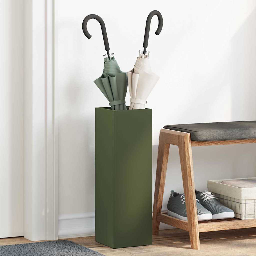 Umbrella Stand with Storage Olive 15.5 x 15.5 x 49 cm Metal