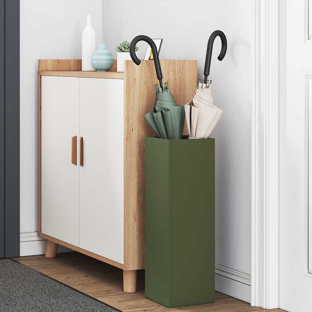 Umbrella Stand with Storage Olive 15.5 x 15.5 x 49 cm Metal
