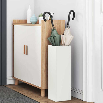 Umbrella Stand with Storage White 15.5 x 15.5 x 49 cm Metal