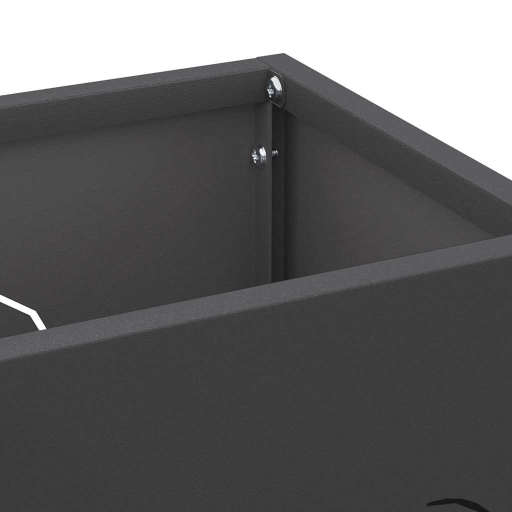 Umbrella Stand with Storage Black 15.5 x 15.5 x 49 cm Metal