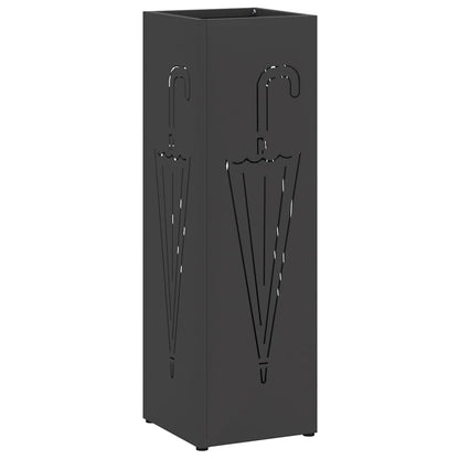 Umbrella Stand with Storage Black 15.5 x 15.5 x 49 cm Metal