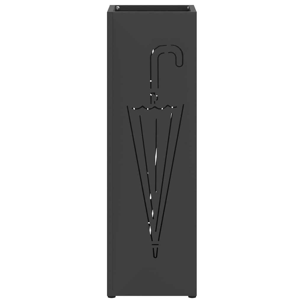 Umbrella Stand with Storage Black 15.5 x 15.5 x 49 cm Metal