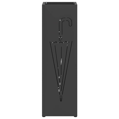 Umbrella Stand with Storage Black 15.5 x 15.5 x 49 cm Metal