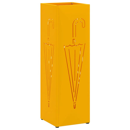 Umbrella Stand with Storage Mustard 15.5 x 15.5 x 49 cm Metal