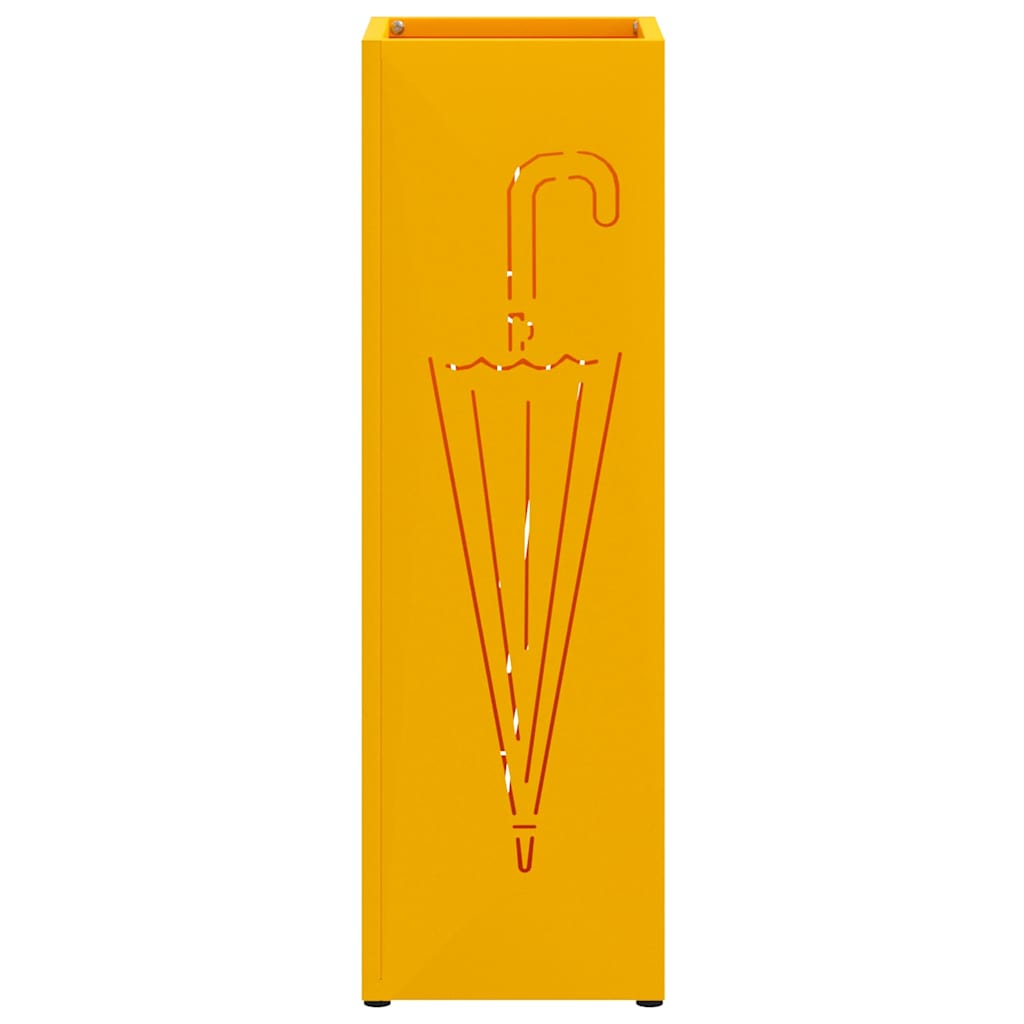 Umbrella Stand with Storage Mustard 15.5 x 15.5 x 49 cm Metal