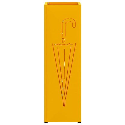 Umbrella Stand with Storage Mustard 15.5 x 15.5 x 49 cm Metal