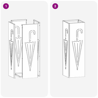 Umbrella Stand with Storage White 15.5 x 15.5 x 49 cm Metal