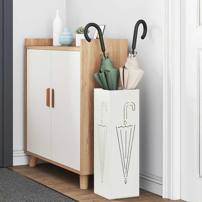 Umbrella Stand with Storage White 15.5 x 15.5 x 49 cm Metal