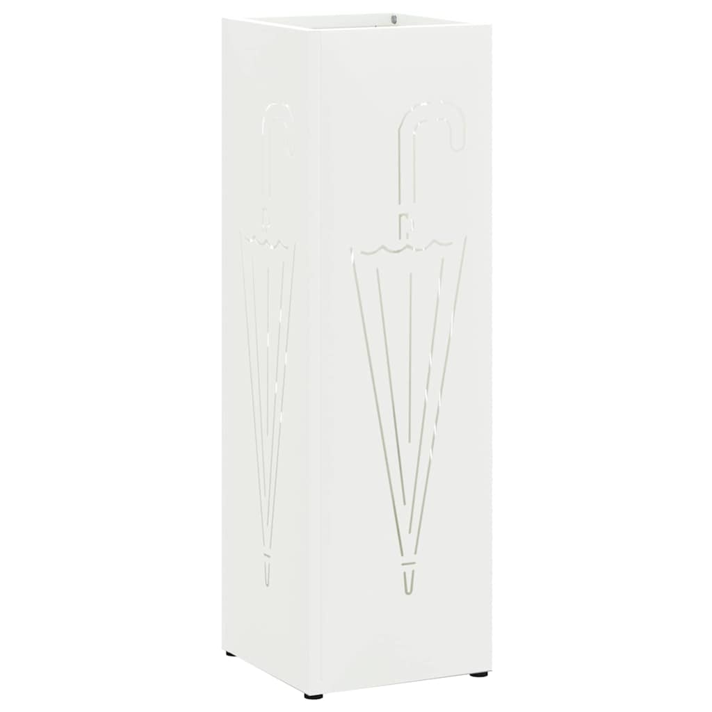 Umbrella Stand with Storage White 15.5 x 15.5 x 49 cm Metal