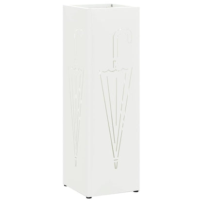 Umbrella Stand with Storage White 15.5 x 15.5 x 49 cm Metal