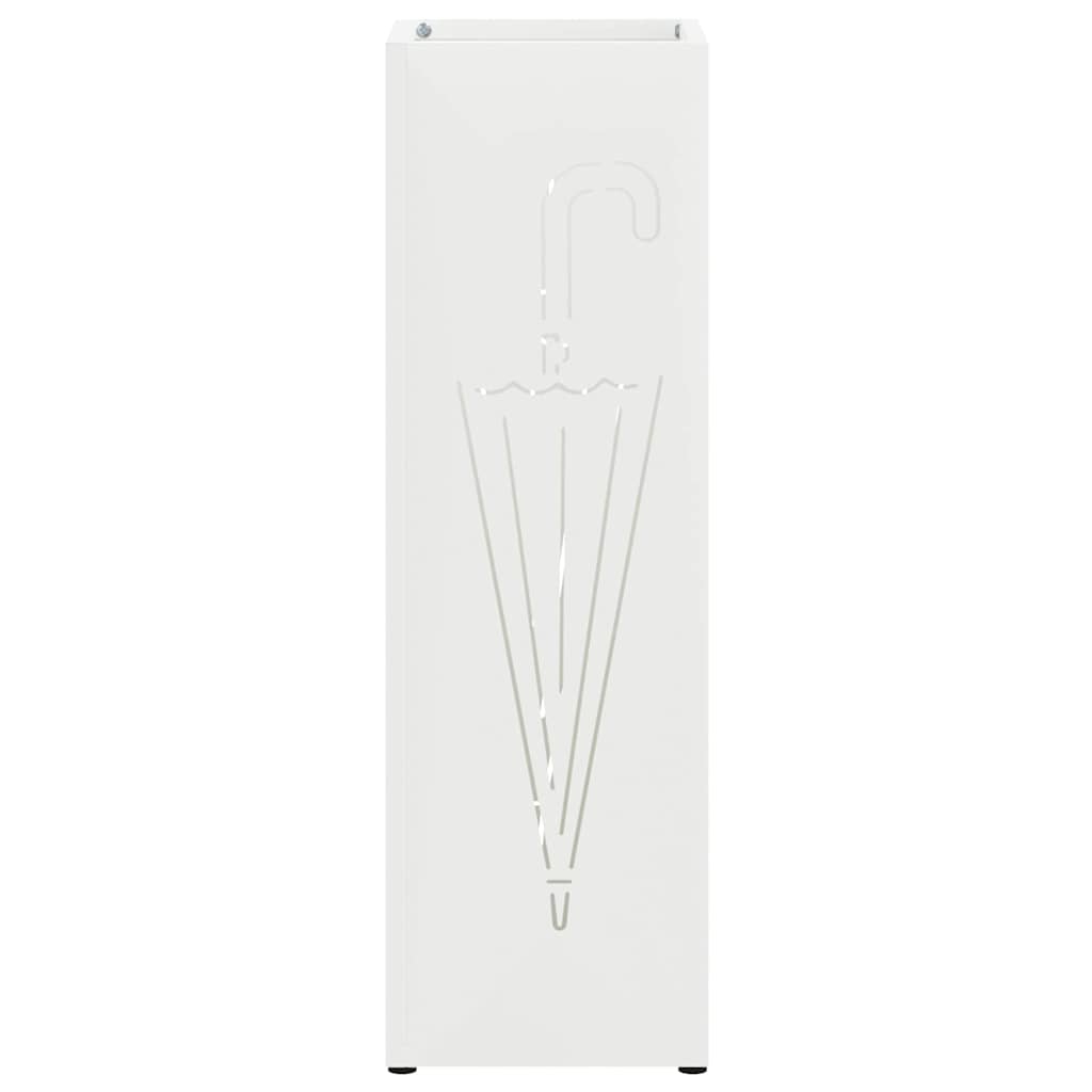 Umbrella Stand with Storage White 15.5 x 15.5 x 49 cm Metal