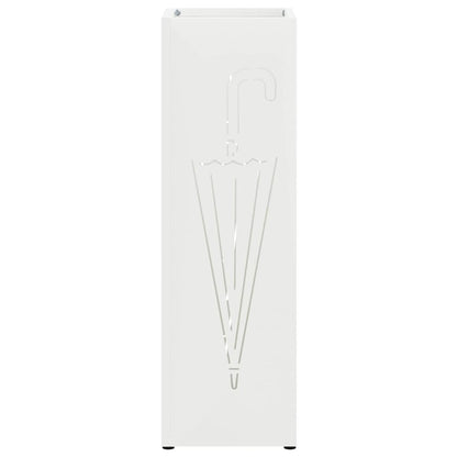 Umbrella Stand with Storage White 15.5 x 15.5 x 49 cm Metal