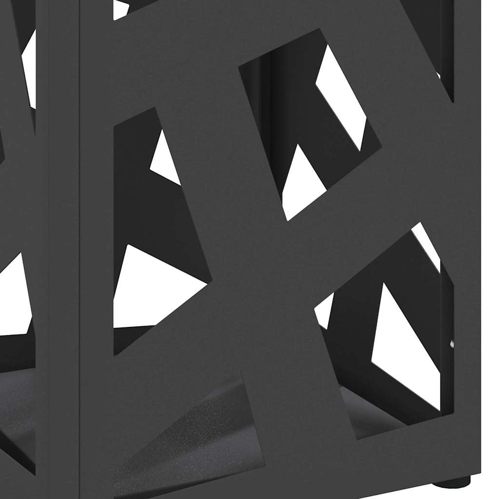 Umbrella Stand with Storage Black 15.5 x 15.5 x 49 cm Metal