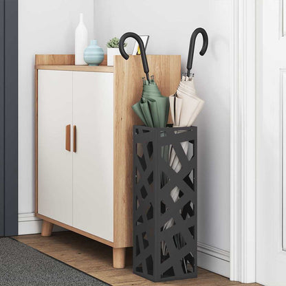 Umbrella Stand with Storage Black 15.5 x 15.5 x 49 cm Metal