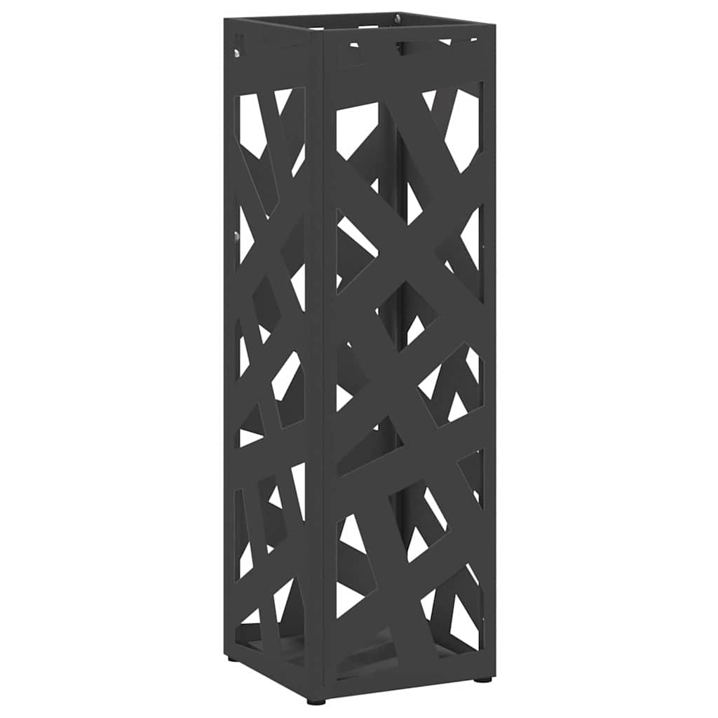 Umbrella Stand with Storage Black 15.5 x 15.5 x 49 cm Metal