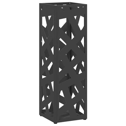 Umbrella Stand with Storage Black 15.5 x 15.5 x 49 cm Metal