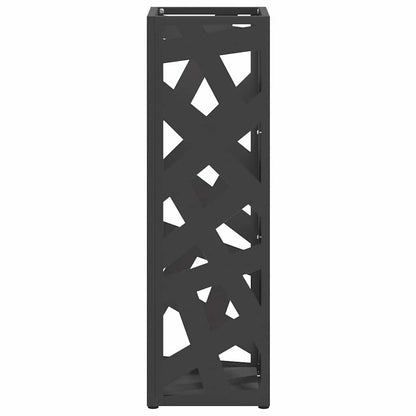 Umbrella Stand with Storage Black 15.5 x 15.5 x 49 cm Metal