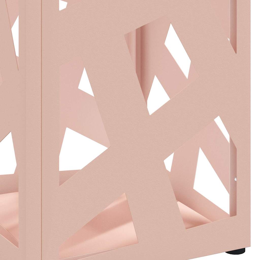 Umbrella Stand with Storage Pink 15.5 x 15.5 x 49 cm Metal