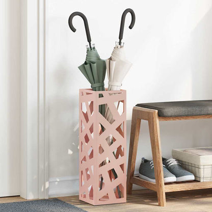Umbrella Stand with Storage Pink 15.5 x 15.5 x 49 cm Metal