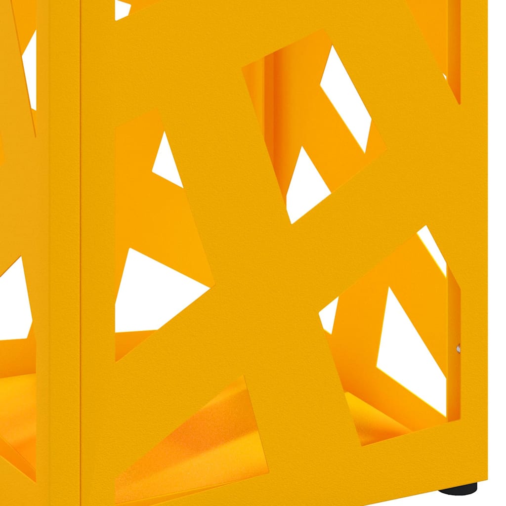 Umbrella Stand with Storage Mustard 15.5 x 15.5 x 49 cm Metal